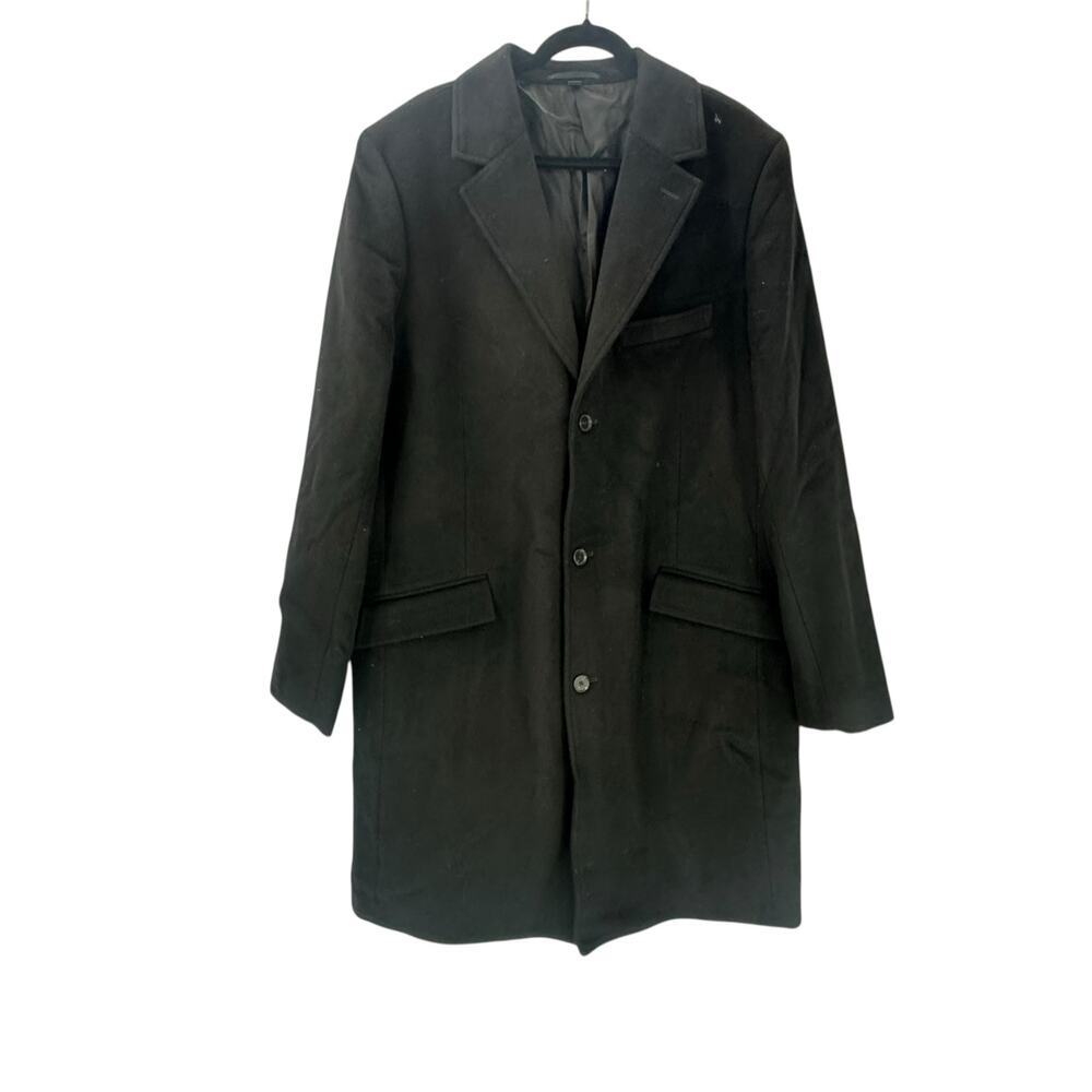 J.Crew Men's Black Rivington Topcoat In Italian Wool Blend Size 42R NWT - Picture 13 of 15